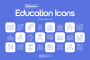 Animated Education Icon Set, an Outline Icon by Prosymbols (Thumbnail 1 of 5)