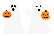 Halloween Ghost with pumpkin clipart, an Illustration by IrinaShishkova (Thumbnail 4 of 5)
