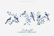 watercolor indigo blooms collection, a Decorative Illustration by Patishop Art (Thumbnail 5 of 8)