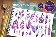 Watercolor Herbs and leaves, an Illustration by Olesya Morokhovets (Thumbnail 1 of 4)