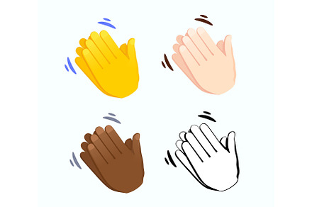 Clapping hands icon of various skin, an Emoji Icon by Yayasya