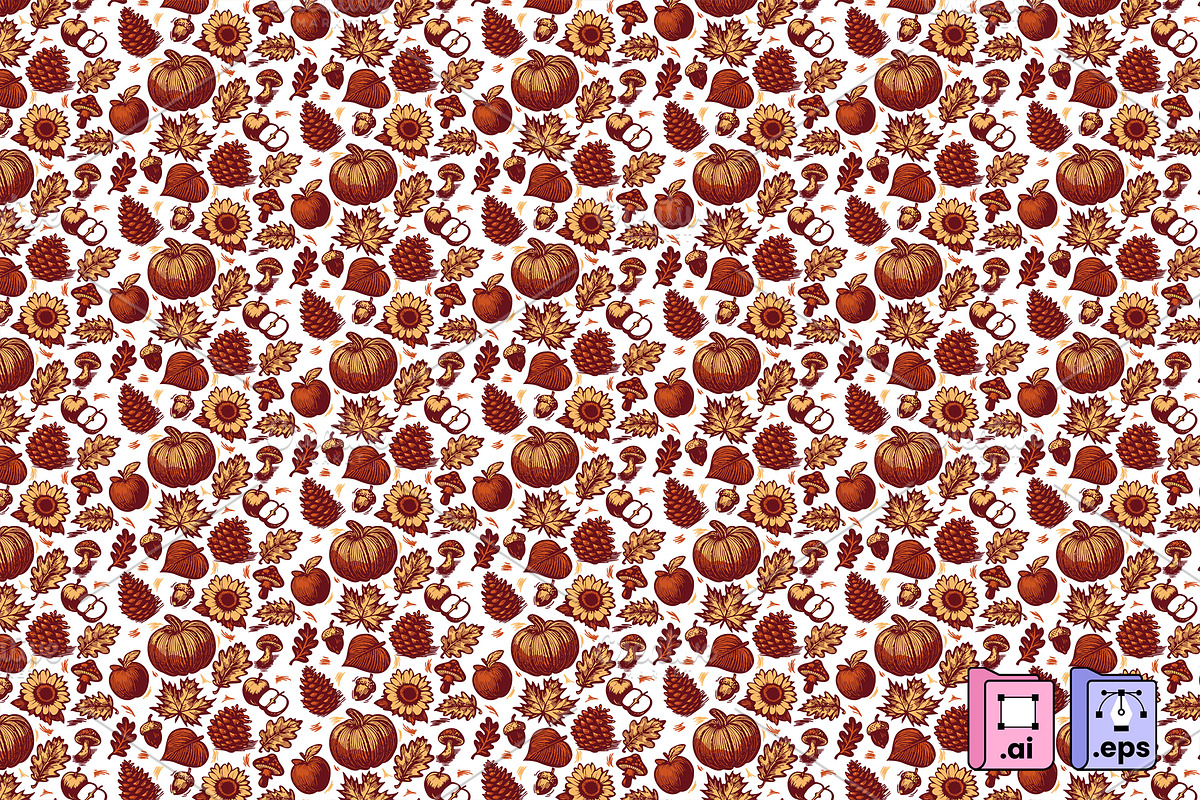 Rustic Autumn Harvest Pattern, a Pattern Graphic by MISS CHATZ (Photo 2 of 3)