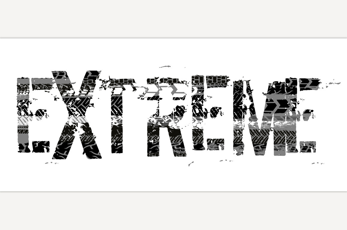 Tire Extreme Lettering, a Texture Illustration by Anna's Shop