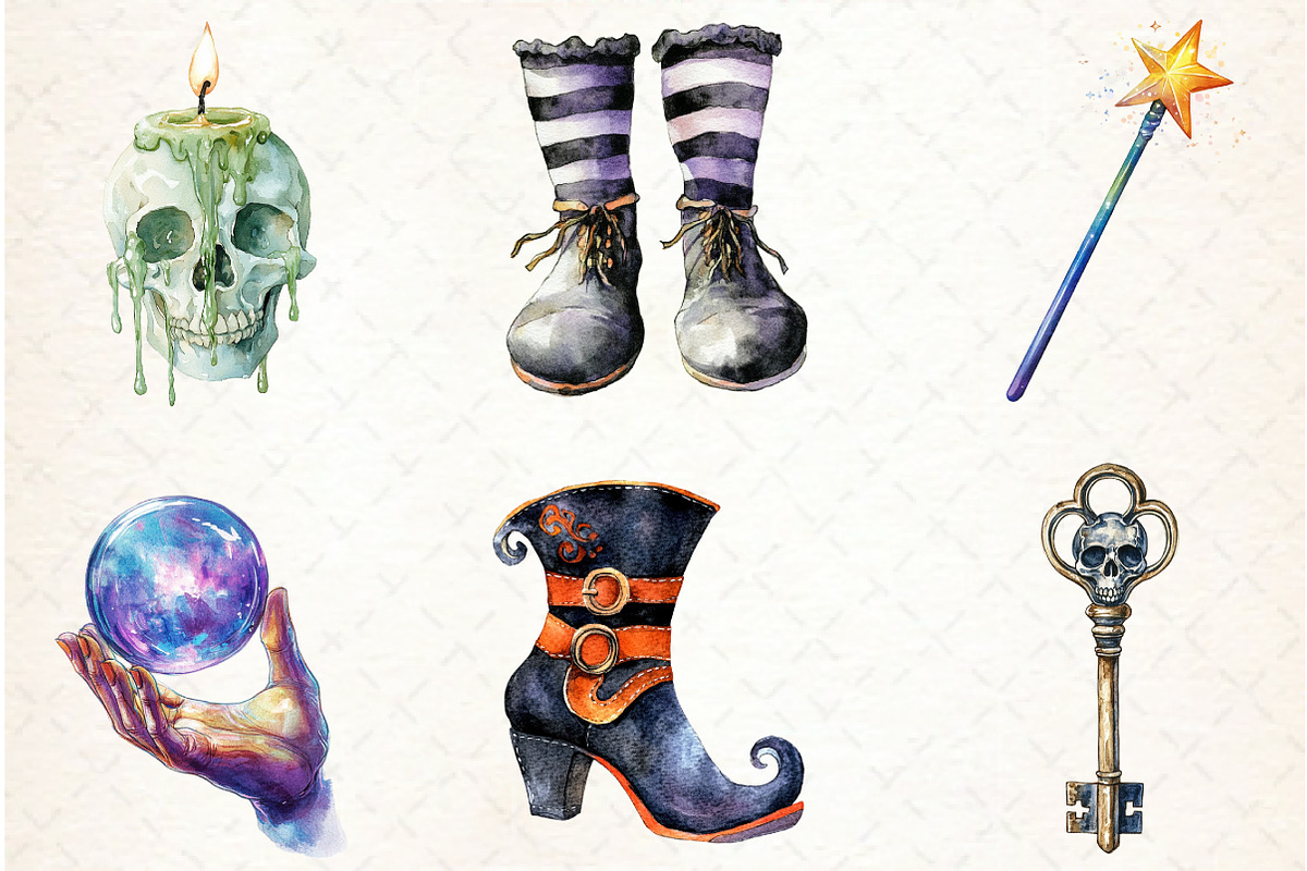 Vintage Creepy Halloween Clipart, an Illustration by Libby Wishes (Photo 2 of 7)
