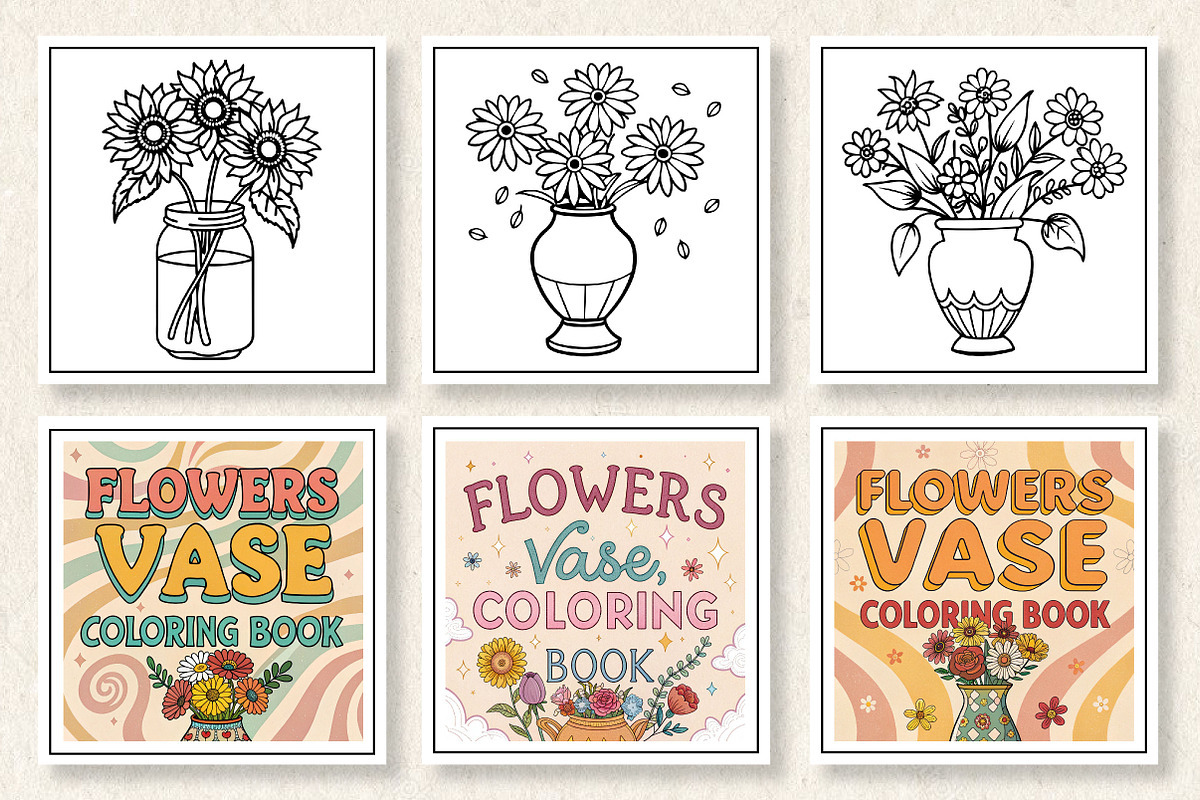 Flowers Vase Coloring Book, a Photo by Wow Magic (Photo 2 of 3)