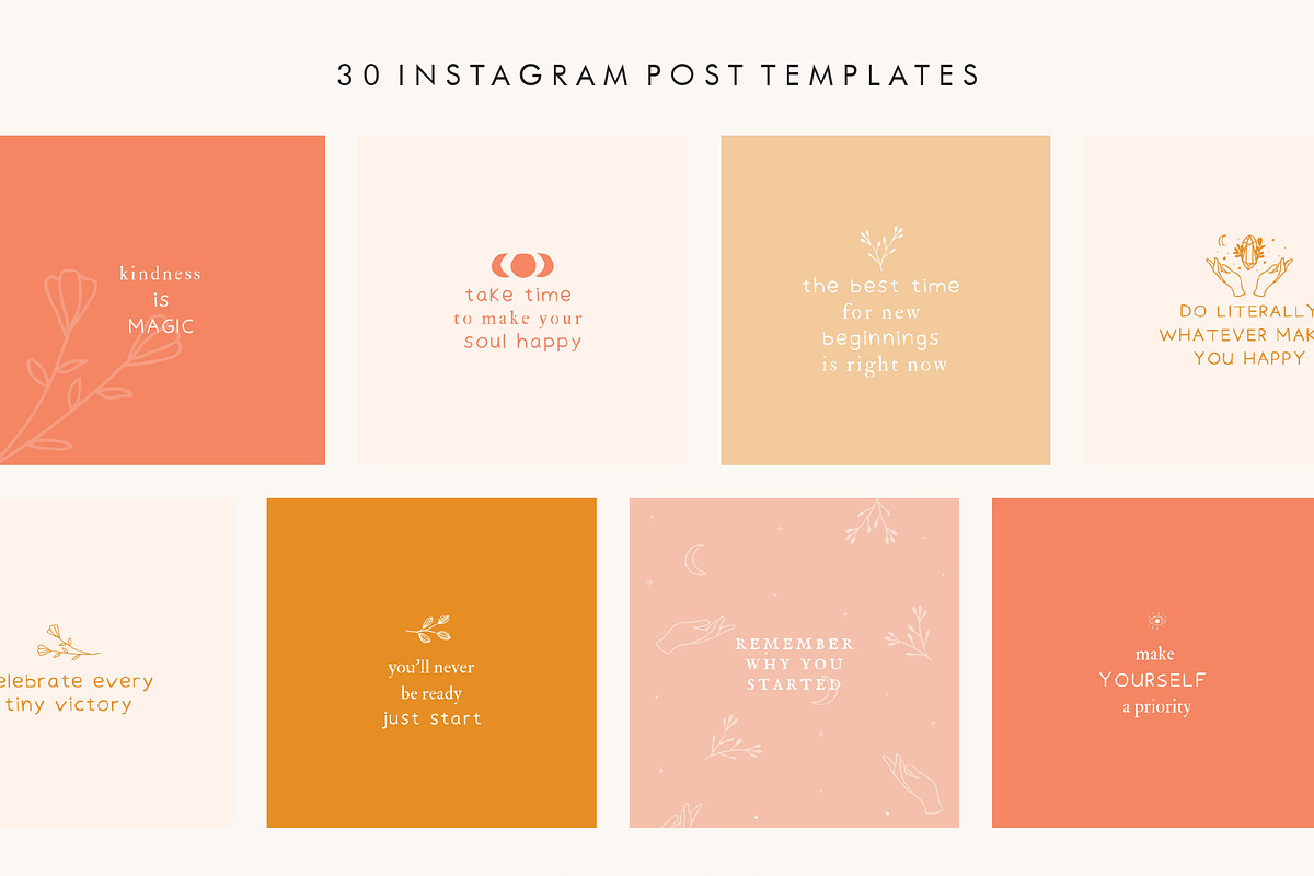 30 Instagram Post Templates in Canva, a Social Media Template by Irene Florentina Design (Photo 2 of 5)