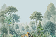 Dark Jungle Cheetah Illustration, an Animal Illustration by Mughal Wallpaper (Thumbnail 1 of 2)