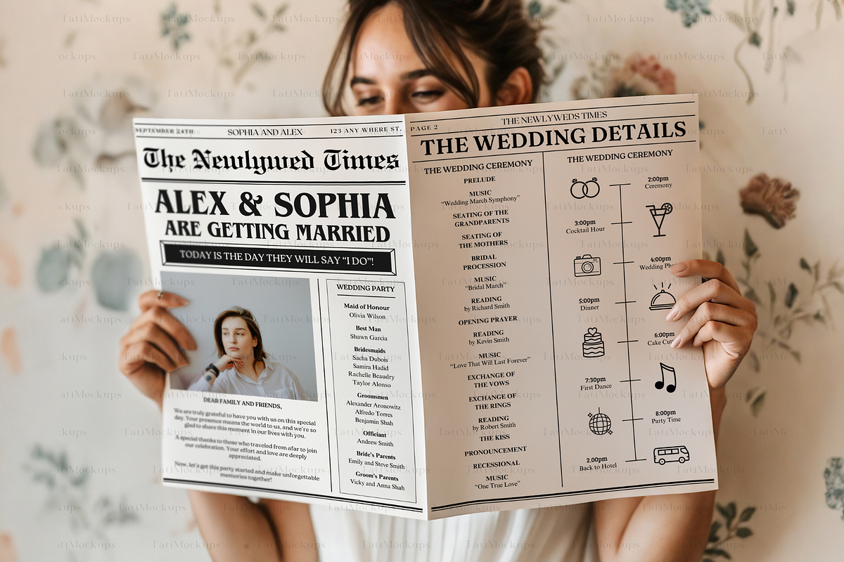 Newspaper Program Mockup, a Product Mockup by TatiMockup (Photo 4 of 4)