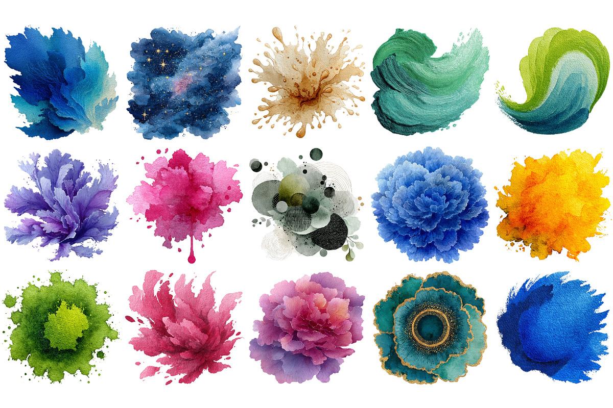 Watercolor Splash Blob Clipart, an Illustration by Craft Nest (Photo 2 of 4)