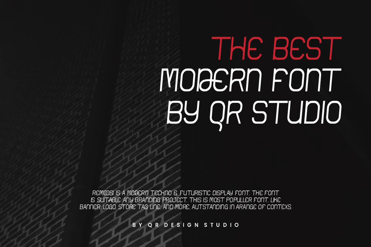 Remoosi - Digital Futuristic Font, a Sans Serif Font by QR Design Studio (Photo 2 of 7)