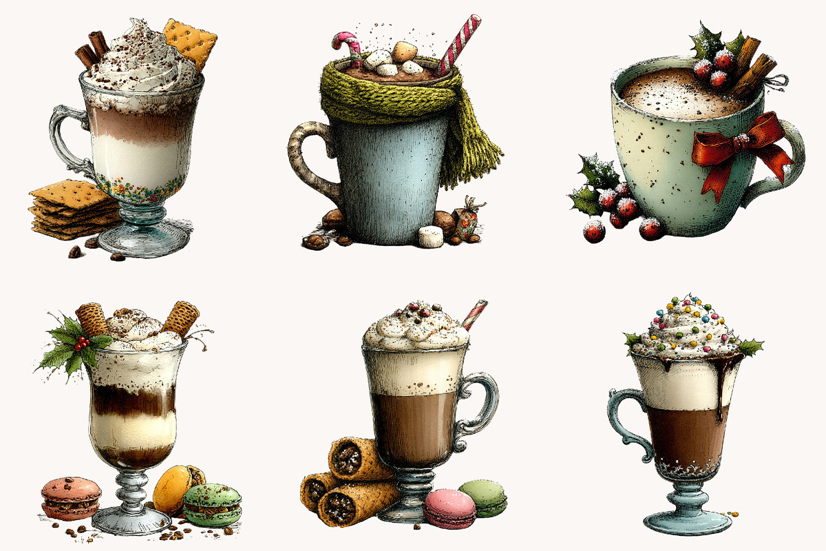 Christmas Hot Cocoa Clipart, a Seasonal Illustration by Designworld (Photo 6 of 11)
