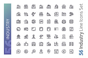 Industry Line Icons Set, an Outline Icon by Voysla's Shop (Thumbnail 2 of 4)