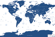 World Map with countries and globe, a Work Illustration by Cartorical (Thumbnail 9 of 9)