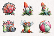 Watercolor Cute Summer Collection, an Illustration by CreationArt (Thumbnail 6 of 7)