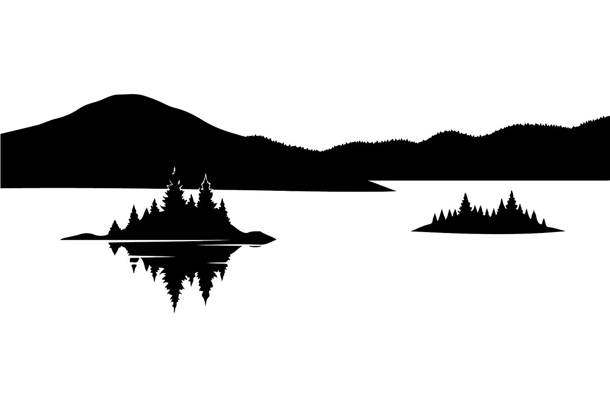 Mirror Landscape Silhouette, an Object Graphic by Designer_Momina (Photo 13 of 20)