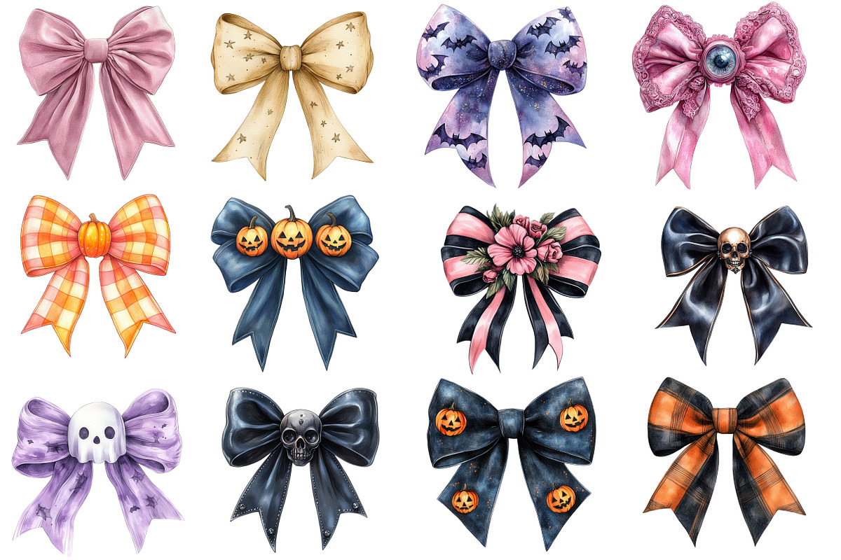 Halloween Coquette Bow Clipart, an Illustration by Designworld (Photo 3 of 5)