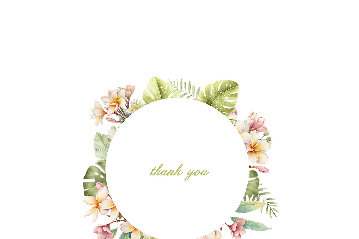 Watercolor Floral Frames Clipart, an Object Illustration by Pattern + watercolor (Photo 5 of 5)