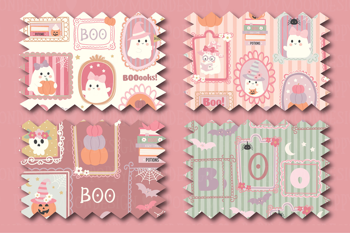 Spooky frames paper and clipart set, an Illustration by Poppymoondesign (Photo 4 of 5)