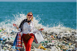 Modern woman on landfill with, a Person Photo by HalfPoint
