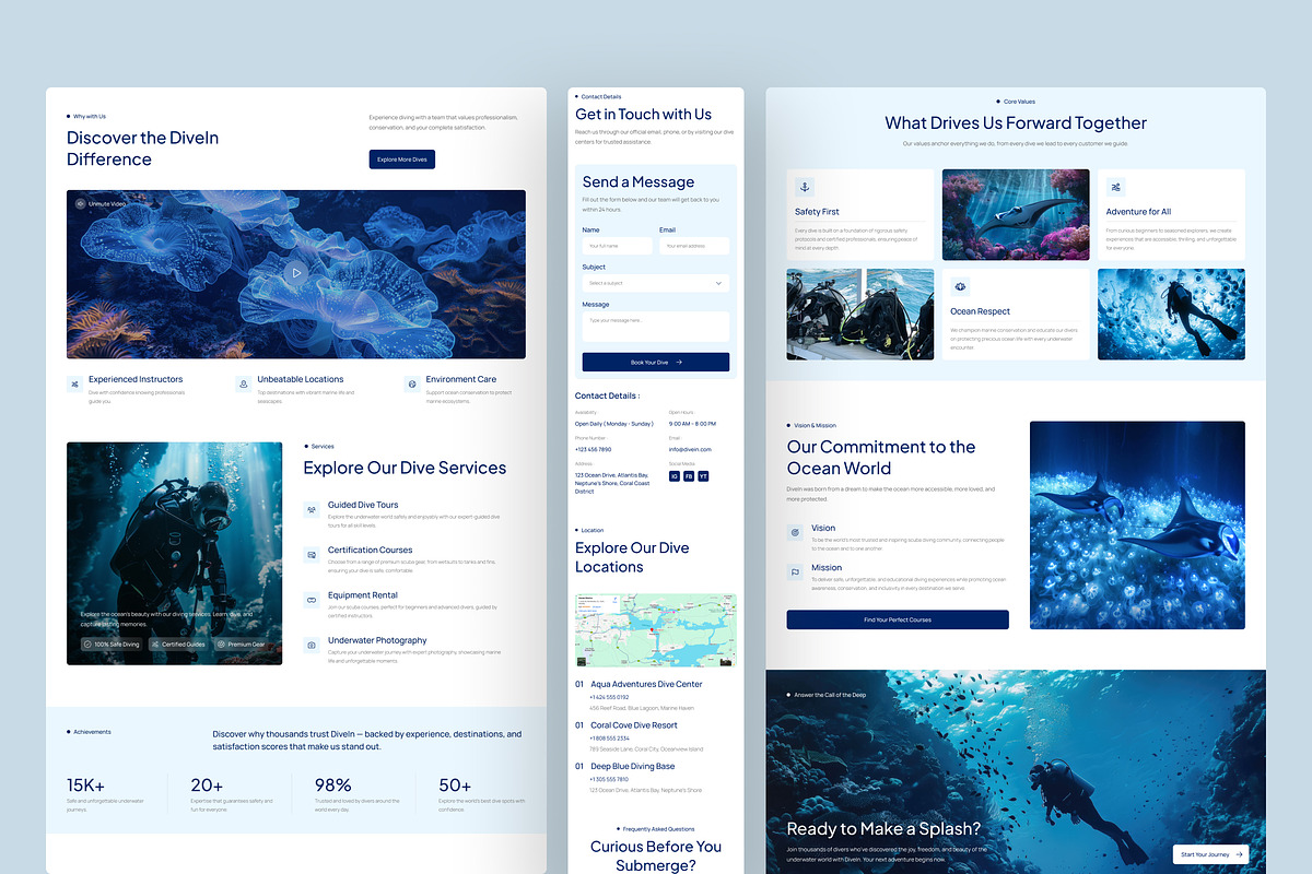 Scuba Diving Website UI Figma, an UI Kit Template by peterdraw (Photo 3 of 7)