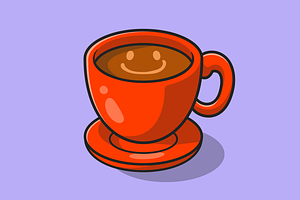 Coffee Time Cartoon Illustration