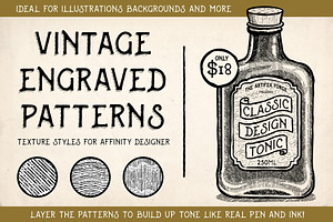 Vintage Engraved Patterns - Affinity, a Layer Style Add-On by The Artifex Forge