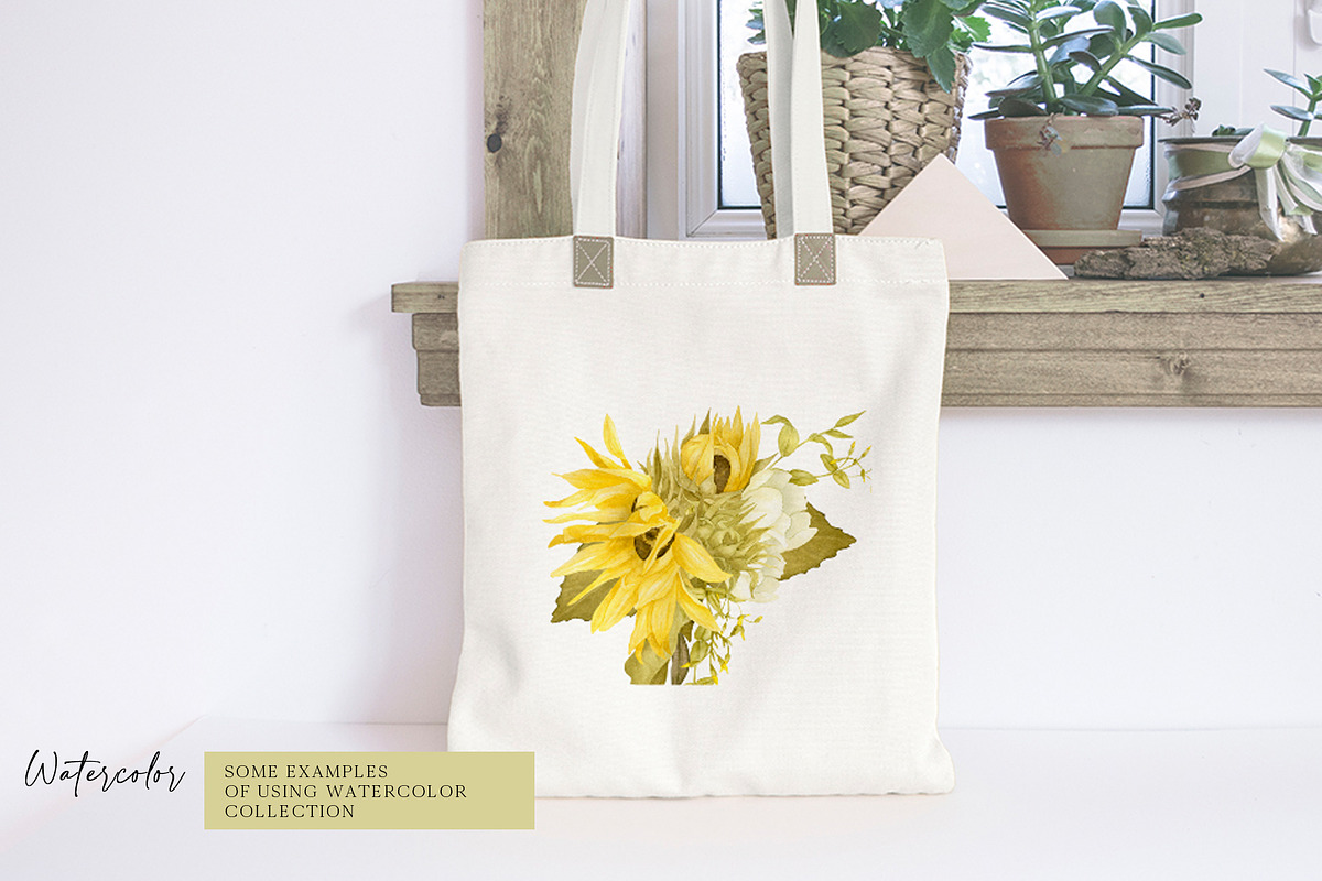 Watercolor Sunflowers Clipart, an Illustration by Ksenia Shmakova (Photo 10 of 12)