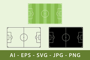 Soccer Football Field Minimalist, a Sport Illustration by Saba Vector