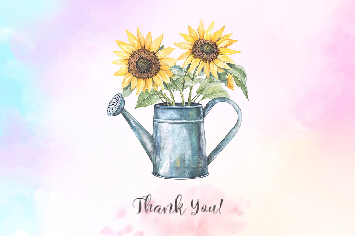 Sunflower Mother's Day Clipart, an Illustration by Watercolor design (Photo 12 of 12)