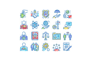 Business Ethics Moral set Icons hand, an Object Illustration by pikepicture
