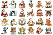 Retro Christmas Peeking Clipart, an Illustration by Daily.Designs (Thumbnail 2 of 3)