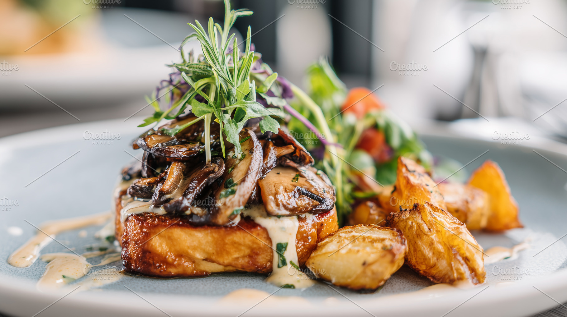 Gourmet creamy mushroom toast, a Food & Drink Photo by MistyDay