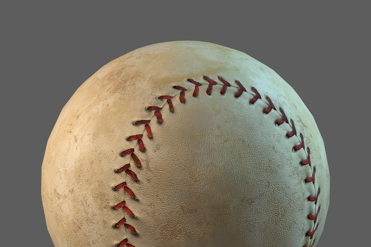 Old Baseball PBR, an Object 3D Model by Daniel Mikulik (Photo 10 of 11)