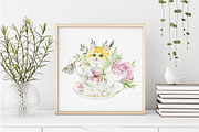 Cute Fluffy Tea Time, an Animal Illustration by Budogoshch (Thumbnail 2 of 15)