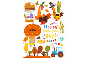Cute Thanksgiving Set Composed of, an Animal Illustration by Maria Starus (Thumbnail 1 of 3)
