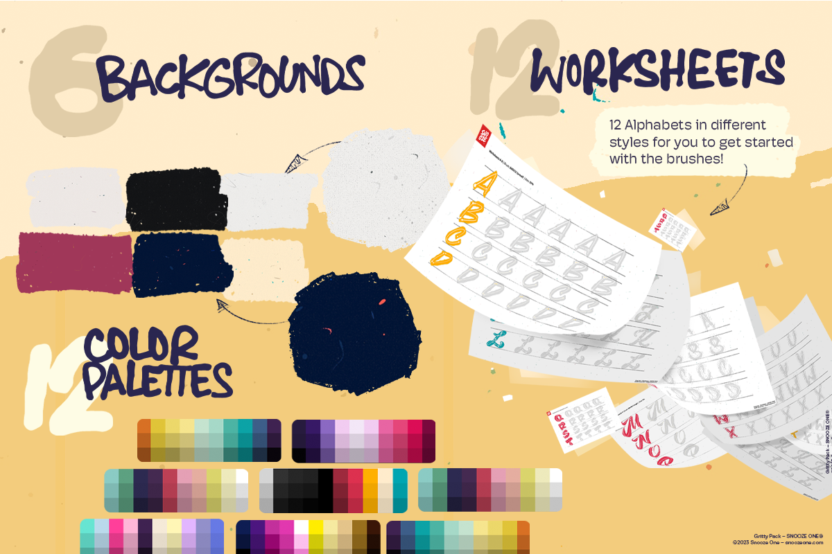 Gritty Pack Grungy Procreate Brushes, a Brush Add-On by Snooze one (Photo 9 of 12)