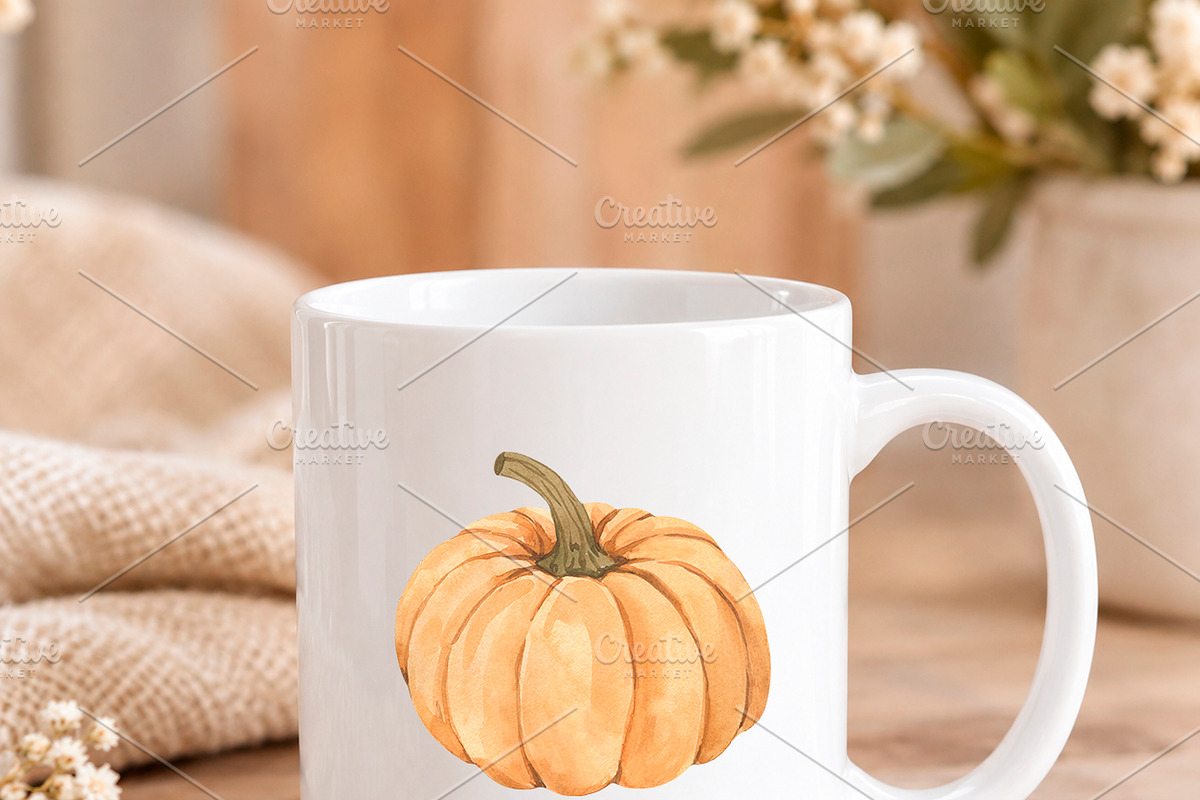 Watercolor Pumpkin Clipart PNG, an Object Illustration by PatternPalette (Photo 4 of 5)