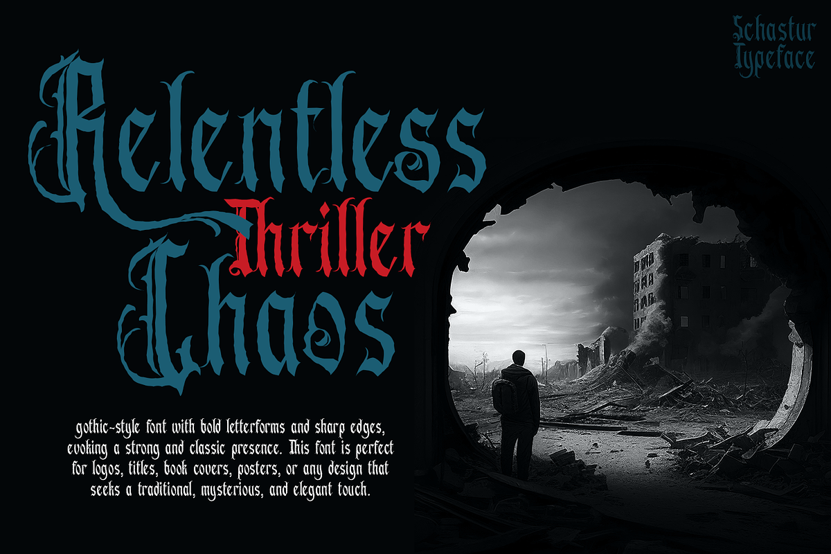 Schastur - Blackletter Typeface, a Blackletter Font by madeDeduk (Photo 6 of 10)
