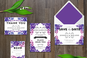 Watercolor Flower Wedding Suite