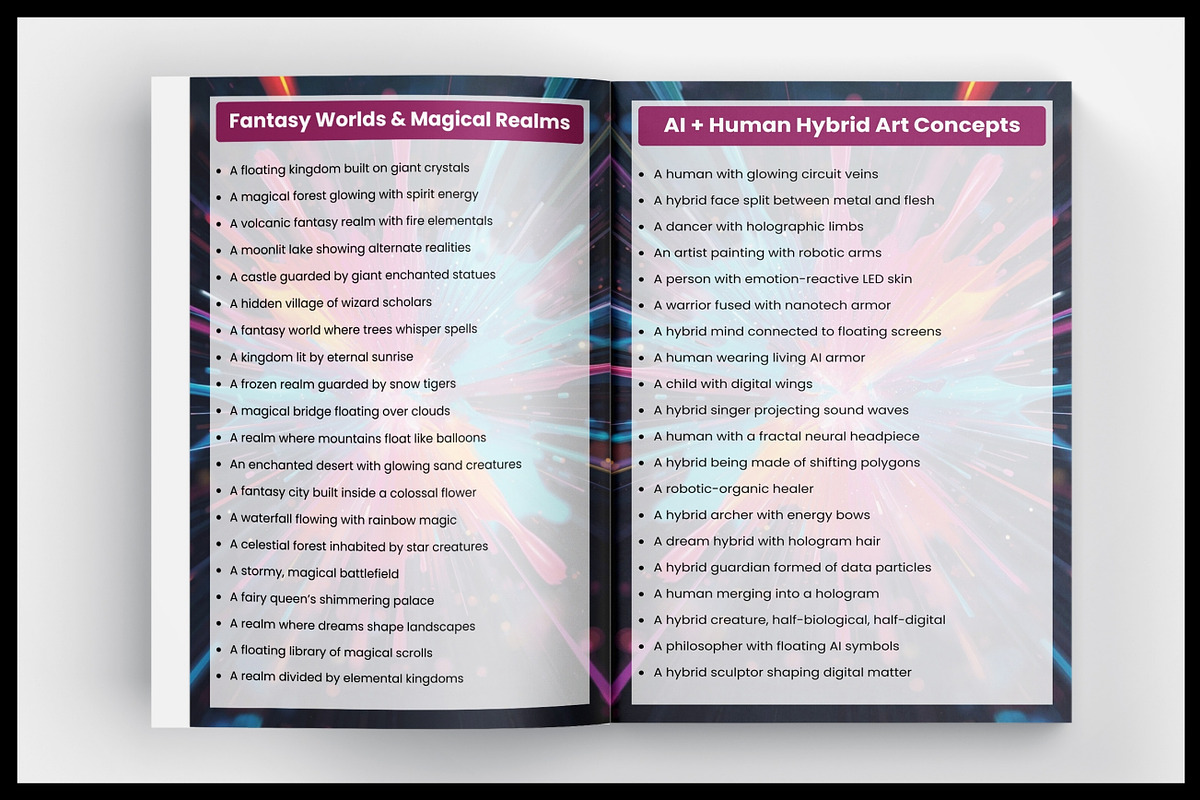 520+ Creative AI Prompts for Artists, a Stationery Template by Designmela01 (Photo 5 of 7)