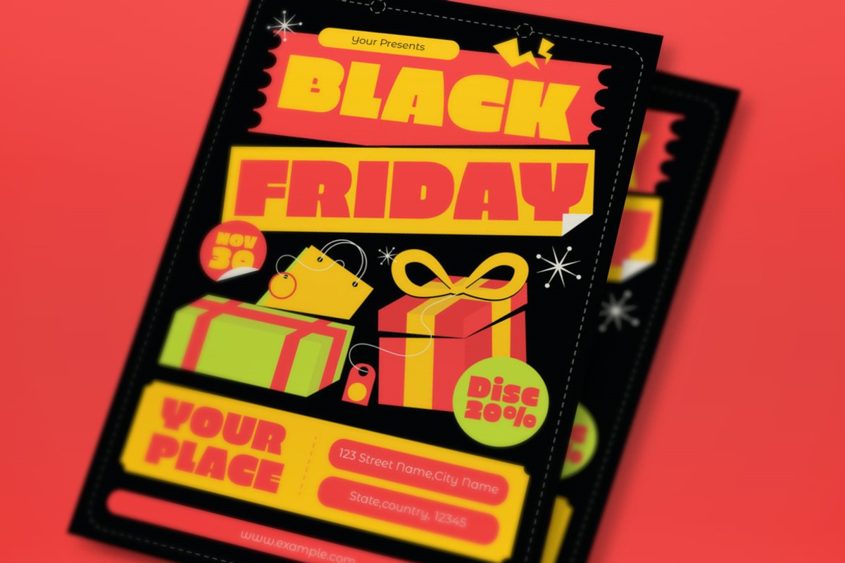 Black Mid Black Friday Flyer Set, a Flyer Template by graphicook (Photo 2 of 3)