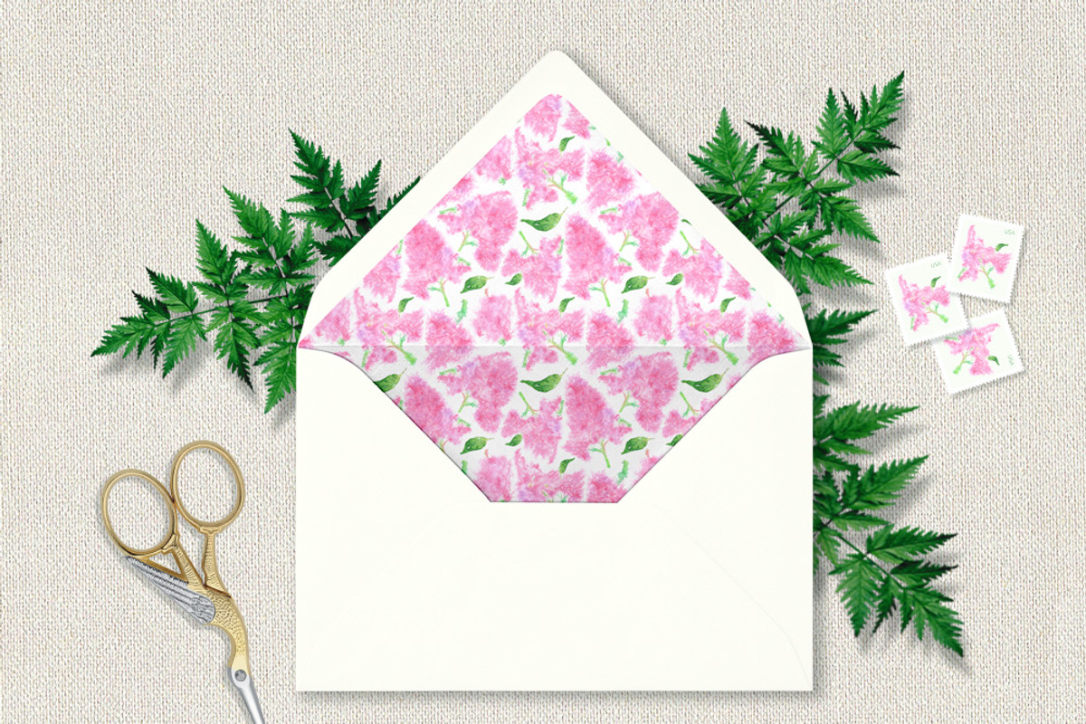 Pink Lilac Watercolor Wedding Suite, a Stationery Template by Love Design (Photo 11 of 14)