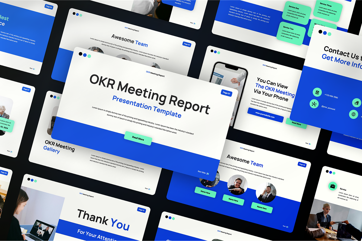 OKR Meeting Report Google Slides, a Presentation Template by SquidPixey (Photo 6 of 7)