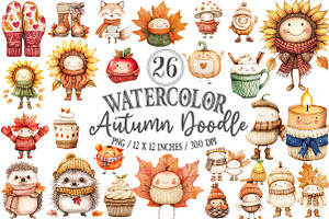 Whimsical Autumn Doodle Clipart