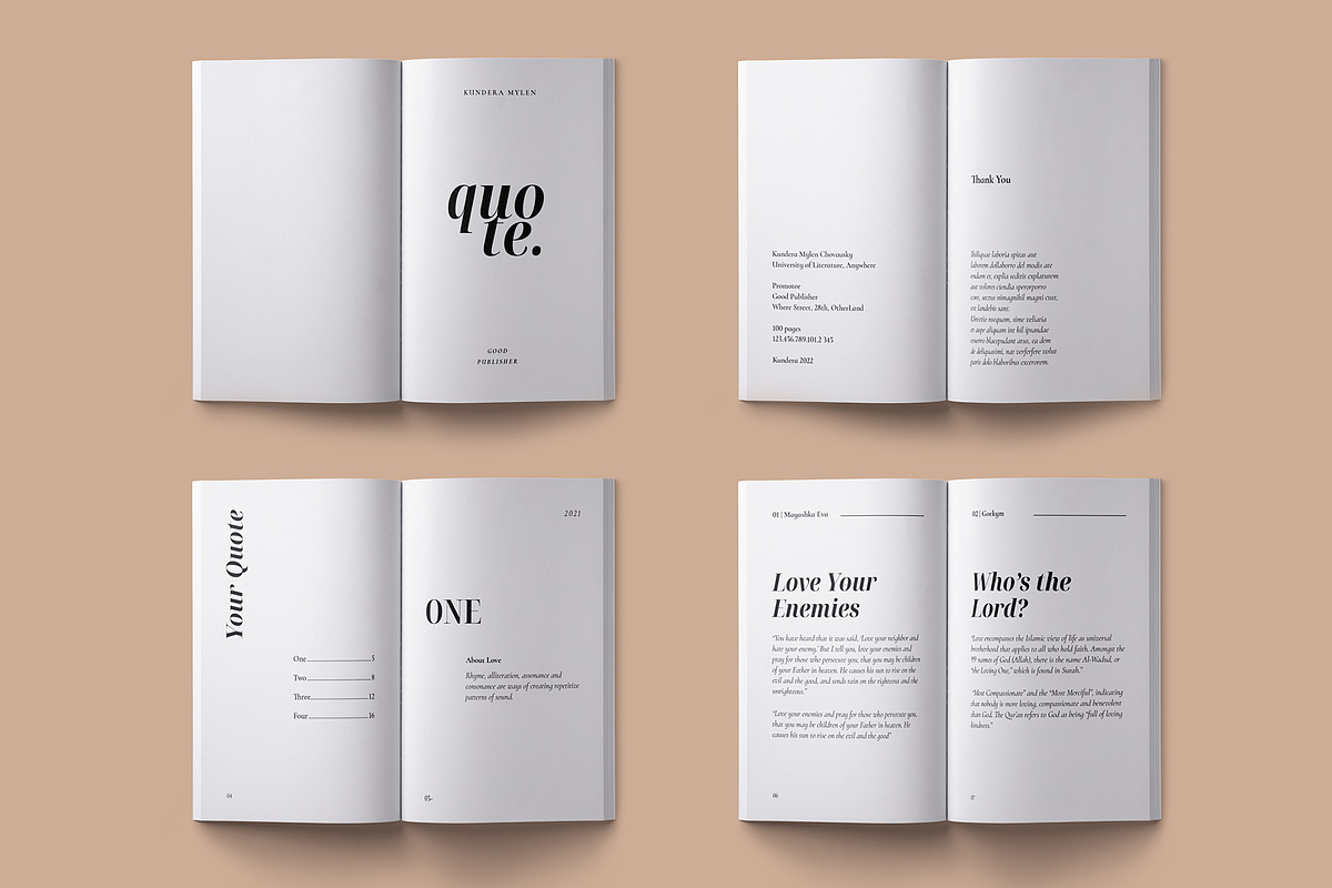 Quote Pocketbook Template, a Stationery Template by Meknya (Photo 11 of 13)