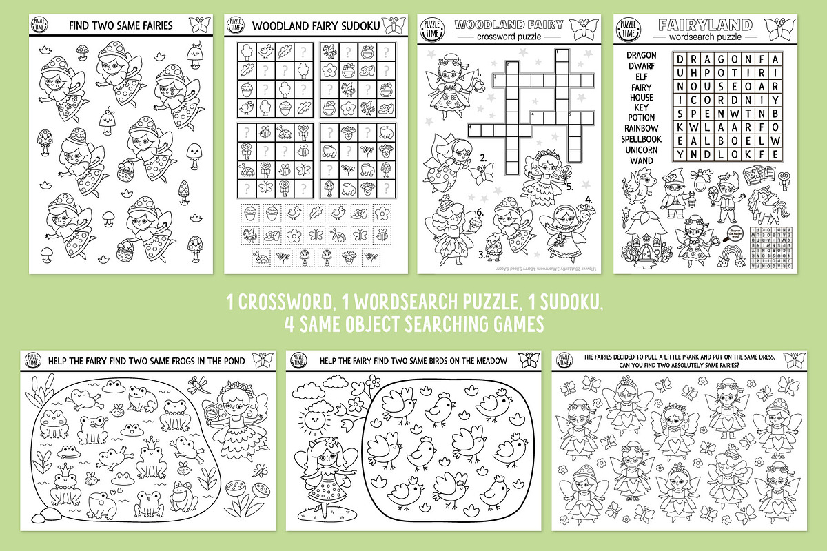 Woodland fairy coloring games, an Education Illustration by Lexi Claus (Photo 7 of 17)