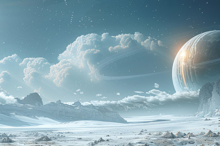 Space Scene With Spaceship in Background, a Background Photo by ImageMir