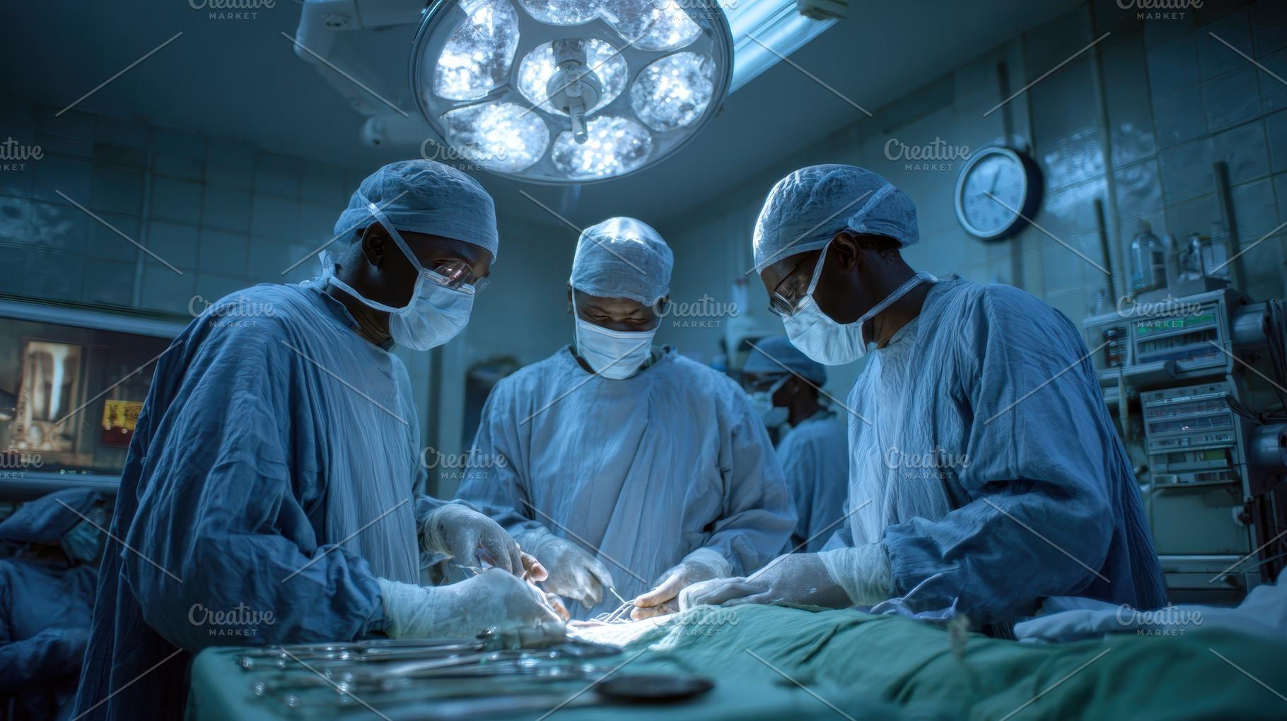Surgeons performing surgery in opera, a Photo by Pixeness Studio