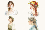 Watercolor Renaissance Lady, a Person Illustration by Design Scotch (Thumbnail 6 of 8)
