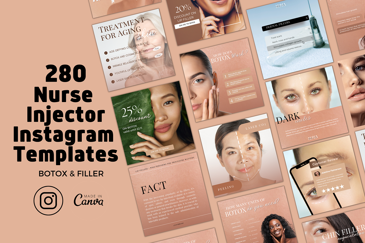 Nurse Injector Instagram Templates, a Social Media Template by Click & Create Co (Photo 1 of 4)